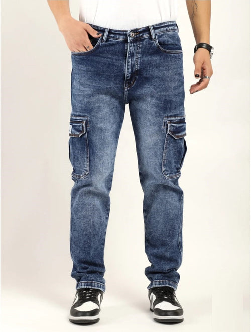 Jack&Jordan carbon blue denim cargo for men
